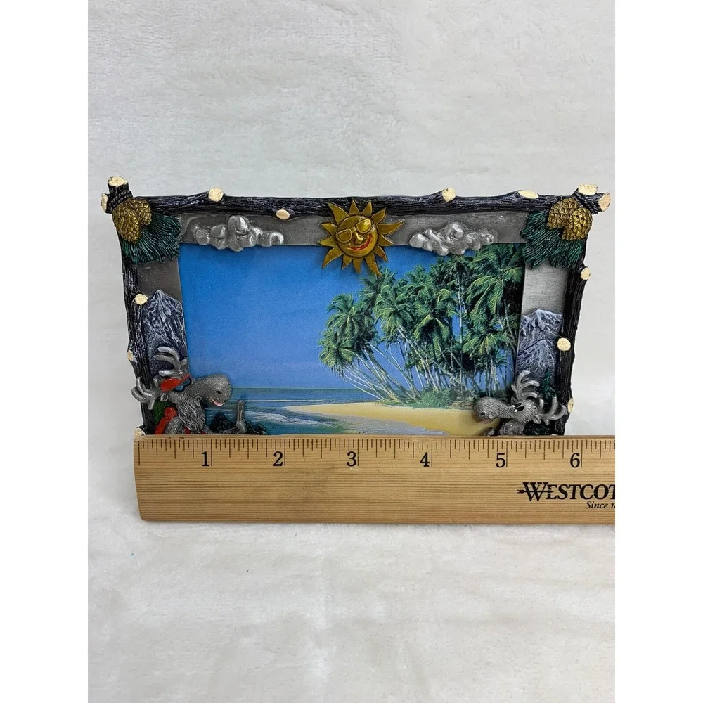 Naples Maine Moose Hiking Canoe Rustic‎ Pewter Frame Woodland Cabin Lodge Woods